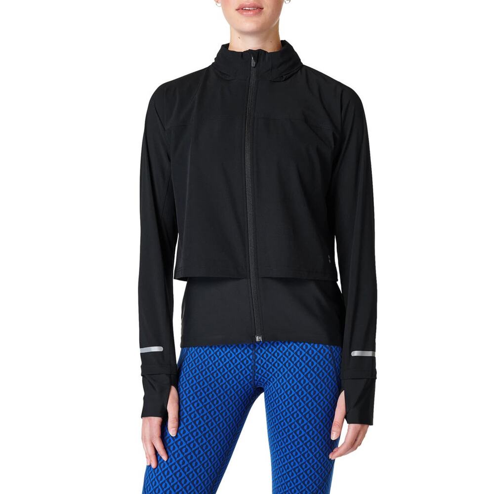 Sweaty Betty 'Fast Track' Black  Running Jacket Size OS